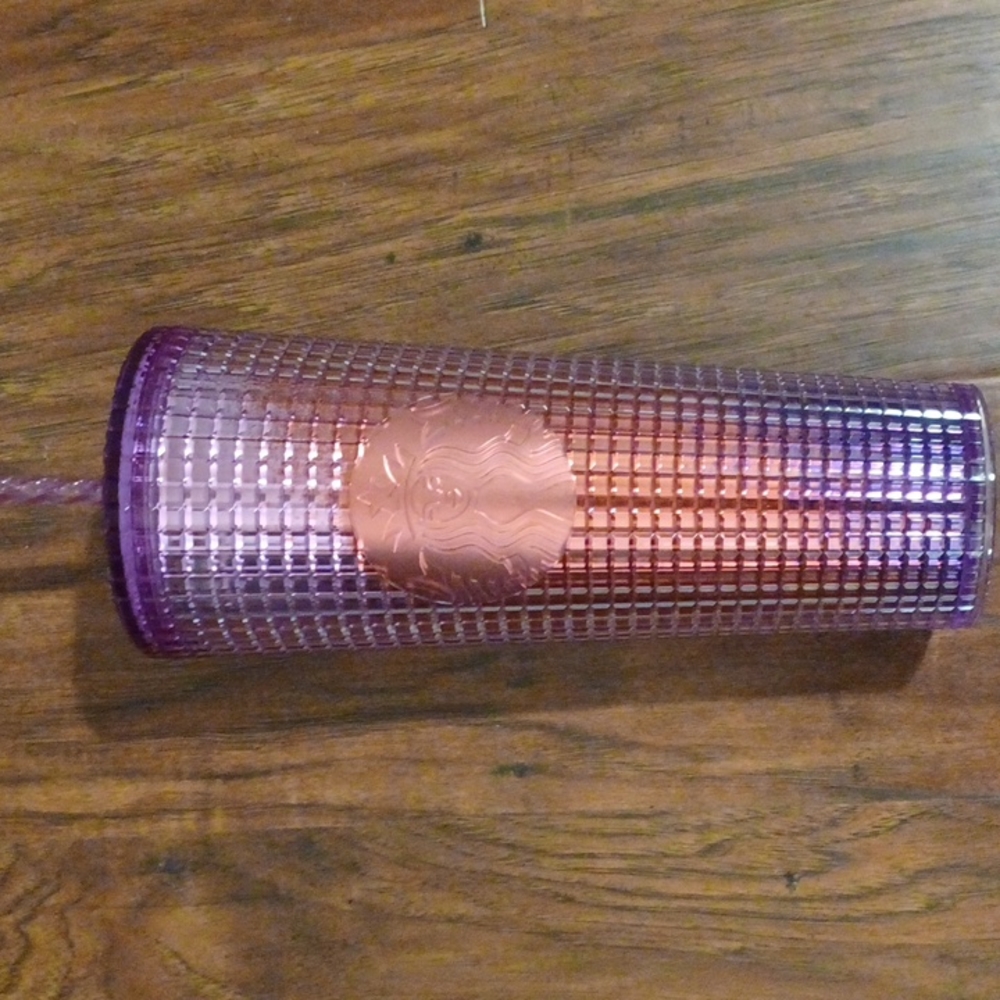 24oz Starbucks Tumbler Ombre Purple and Gold